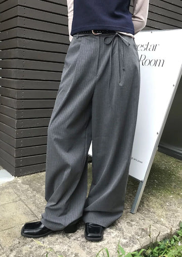 PINSTRIPE STRAP SLACKS